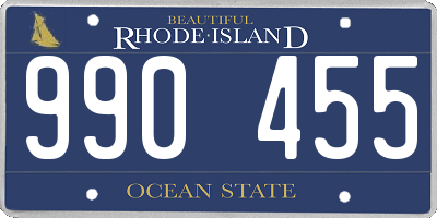 RI license plate 990455