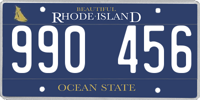 RI license plate 990456