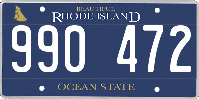 RI license plate 990472