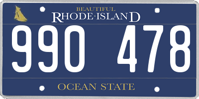 RI license plate 990478