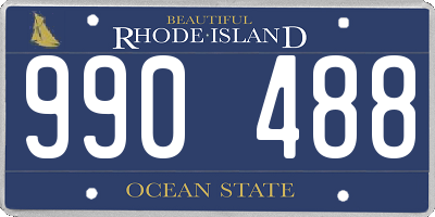 RI license plate 990488