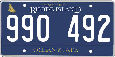 RI license plate 990492