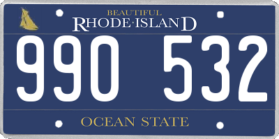 RI license plate 990532