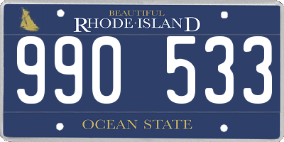 RI license plate 990533