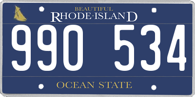 RI license plate 990534
