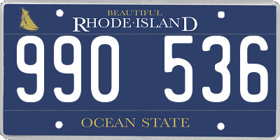 RI license plate 990536