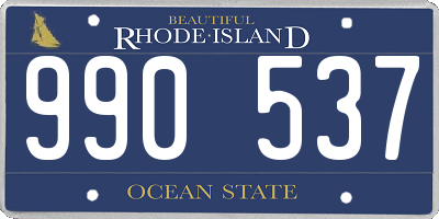 RI license plate 990537