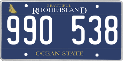 RI license plate 990538