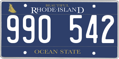 RI license plate 990542