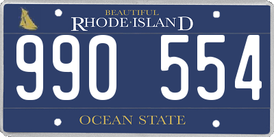 RI license plate 990554