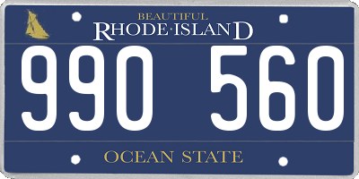 RI license plate 990560