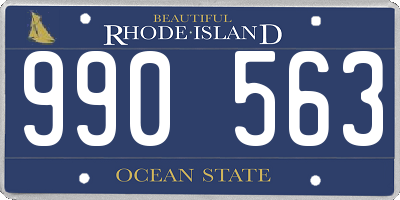 RI license plate 990563