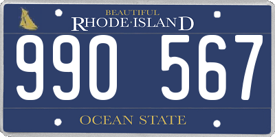 RI license plate 990567