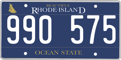 RI license plate 990575