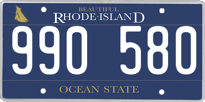 RI license plate 990580