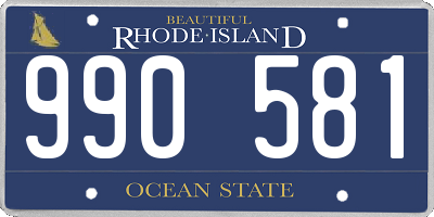 RI license plate 990581