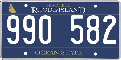 RI license plate 990582