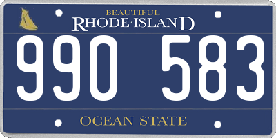 RI license plate 990583