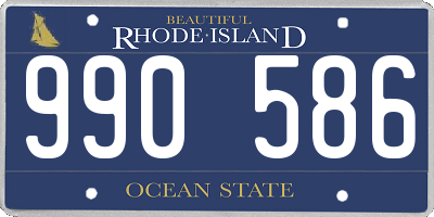 RI license plate 990586