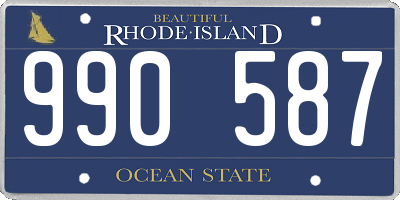 RI license plate 990587