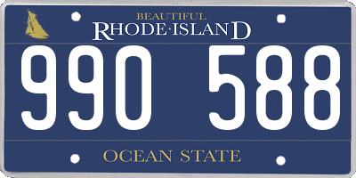 RI license plate 990588