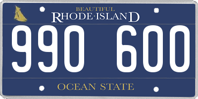 RI license plate 990600