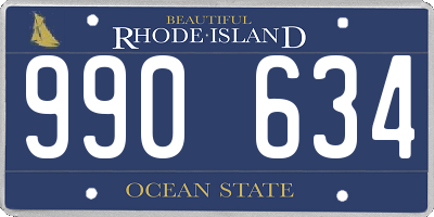 RI license plate 990634