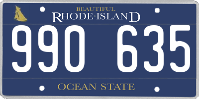 RI license plate 990635