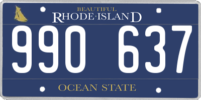 RI license plate 990637