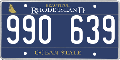 RI license plate 990639