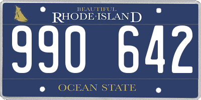 RI license plate 990642