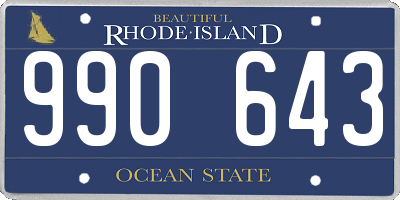 RI license plate 990643