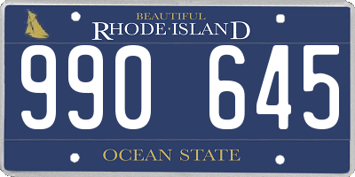 RI license plate 990645