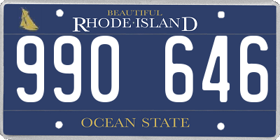 RI license plate 990646