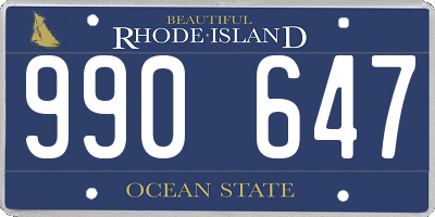 RI license plate 990647