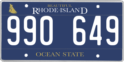 RI license plate 990649