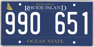 RI license plate 990651