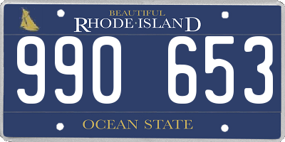 RI license plate 990653