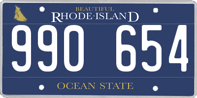 RI license plate 990654