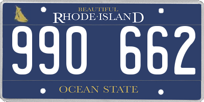 RI license plate 990662
