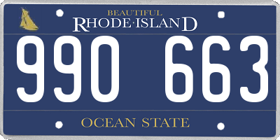 RI license plate 990663