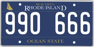 RI license plate 990666