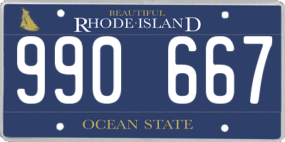 RI license plate 990667