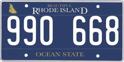 RI license plate 990668