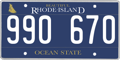 RI license plate 990670