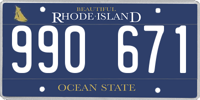 RI license plate 990671