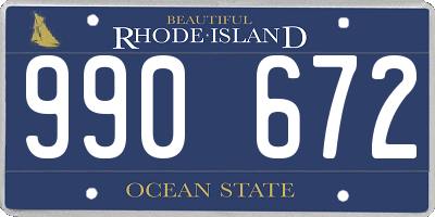 RI license plate 990672