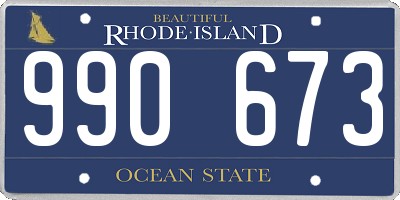 RI license plate 990673