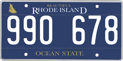 RI license plate 990678