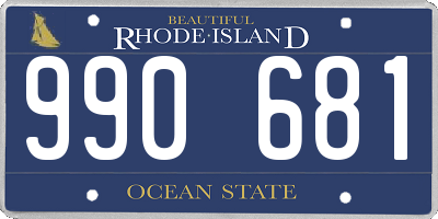 RI license plate 990681